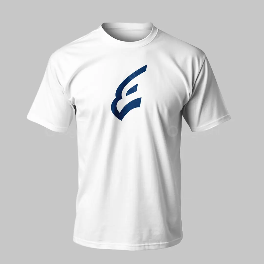 Abstract Letter E Eagle Logo for sale T-Shirt Mockup