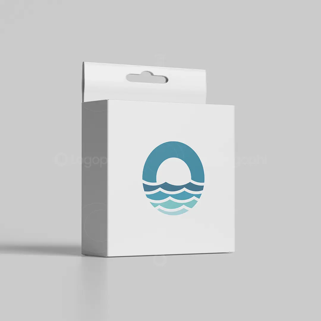 Abstract O Ocean Wave Logo for sale Mockup Box
