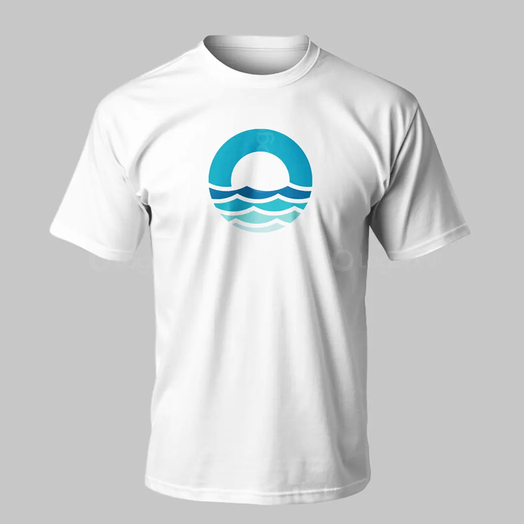 Abstract O Ocean Wave Logo for sale Mockup T-shirt