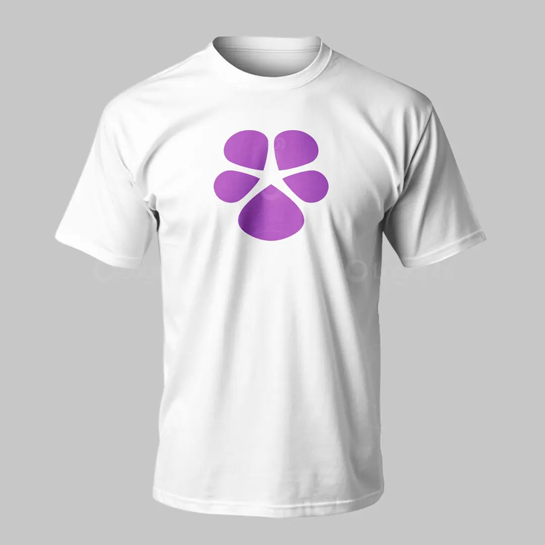 Abstract Violet Flower Logo for sale T-Shirt mockup