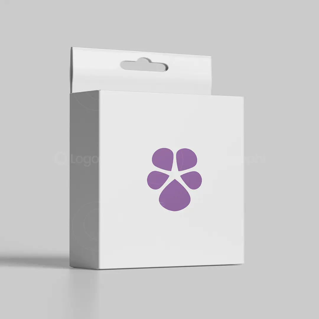 Abstract Violet Flower Logo for sale box mockup
