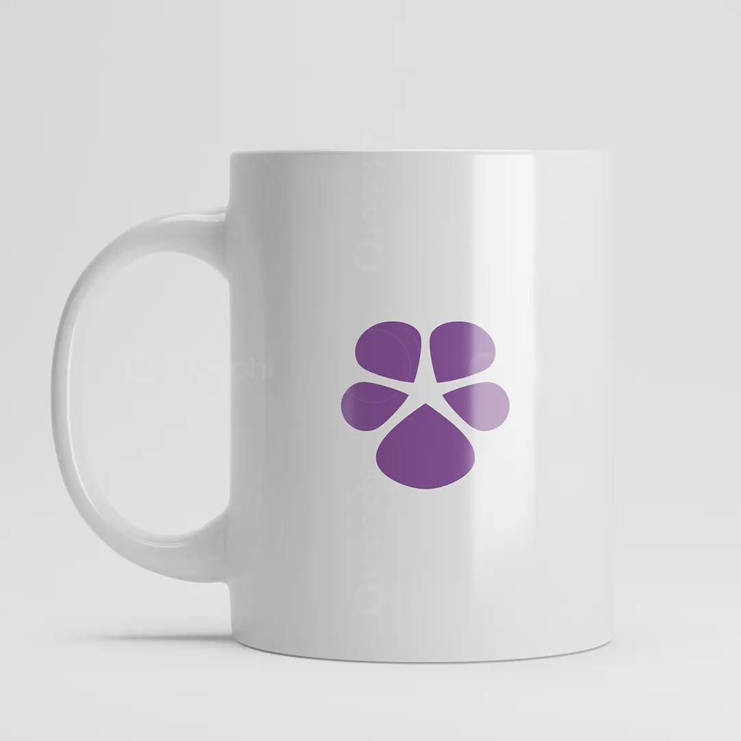 Abstract Violet Flower Logo for sale mug mockup