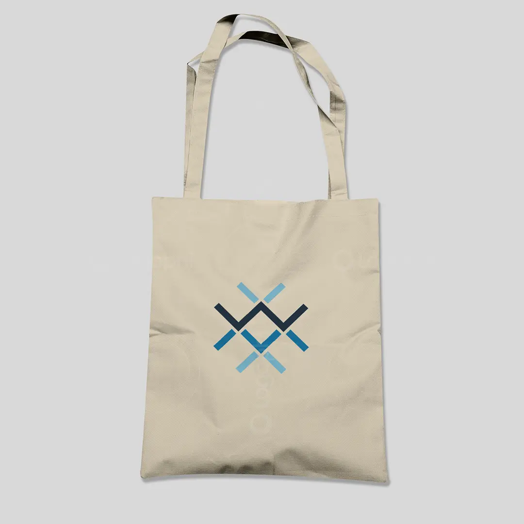 Abstract Wireframe W Logo for sale Bag Mockup