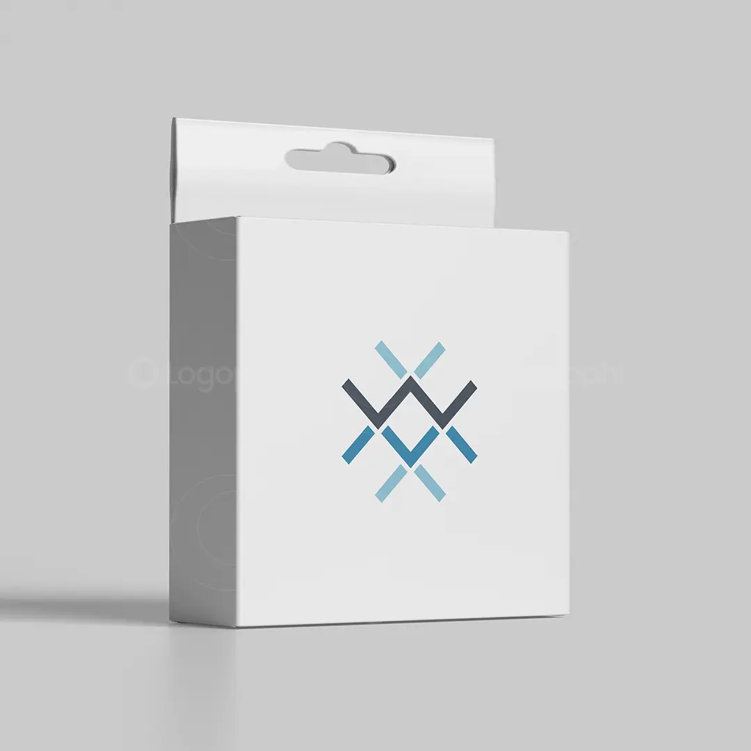 Abstract Wireframe W Logo for sale Box Mockup