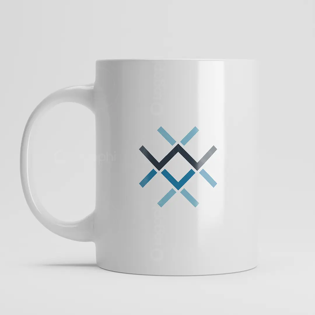 Abstract Wireframe W Logo for sale Mug Mockup
