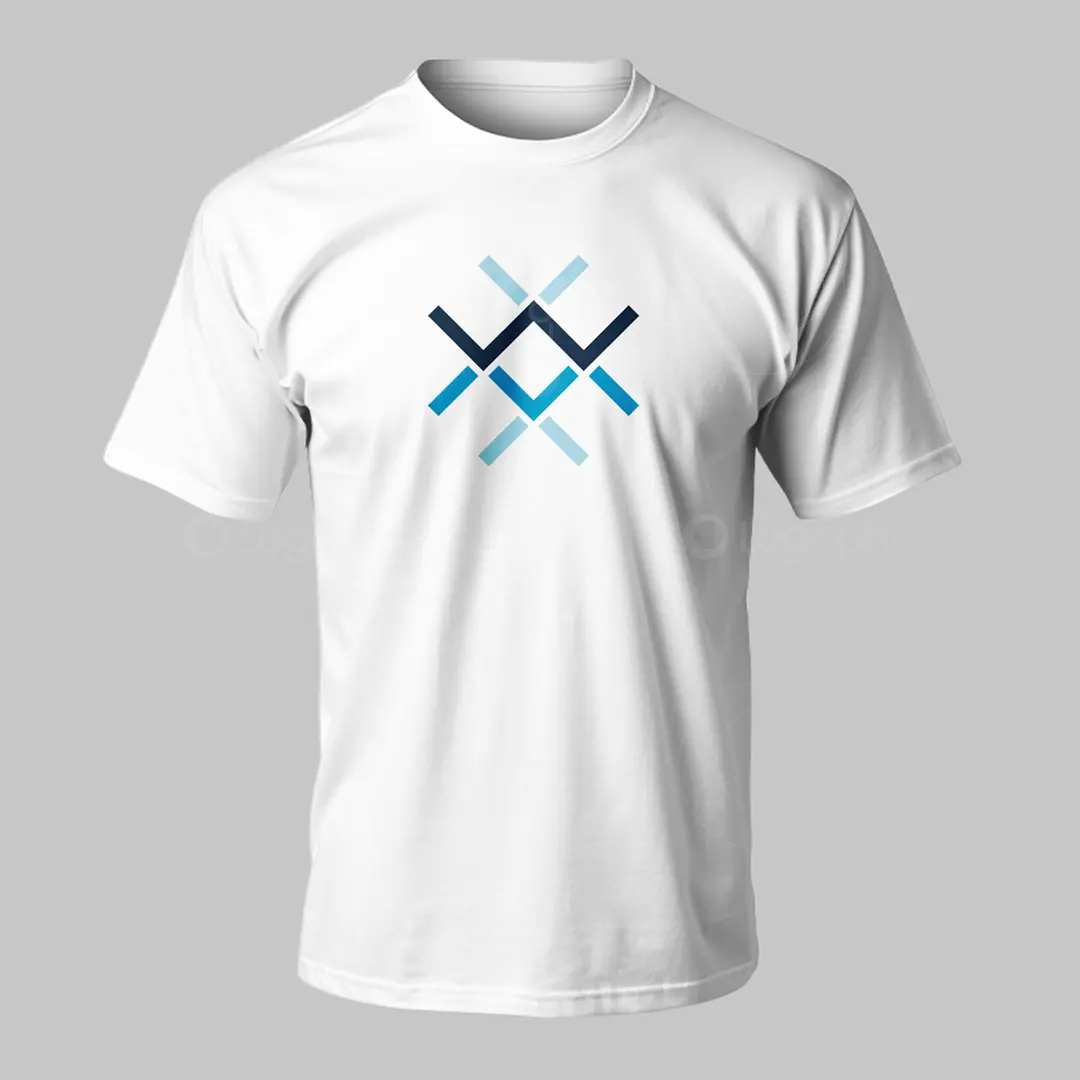 Abstract Wireframe W Logo for sale T-Shirt Mockup