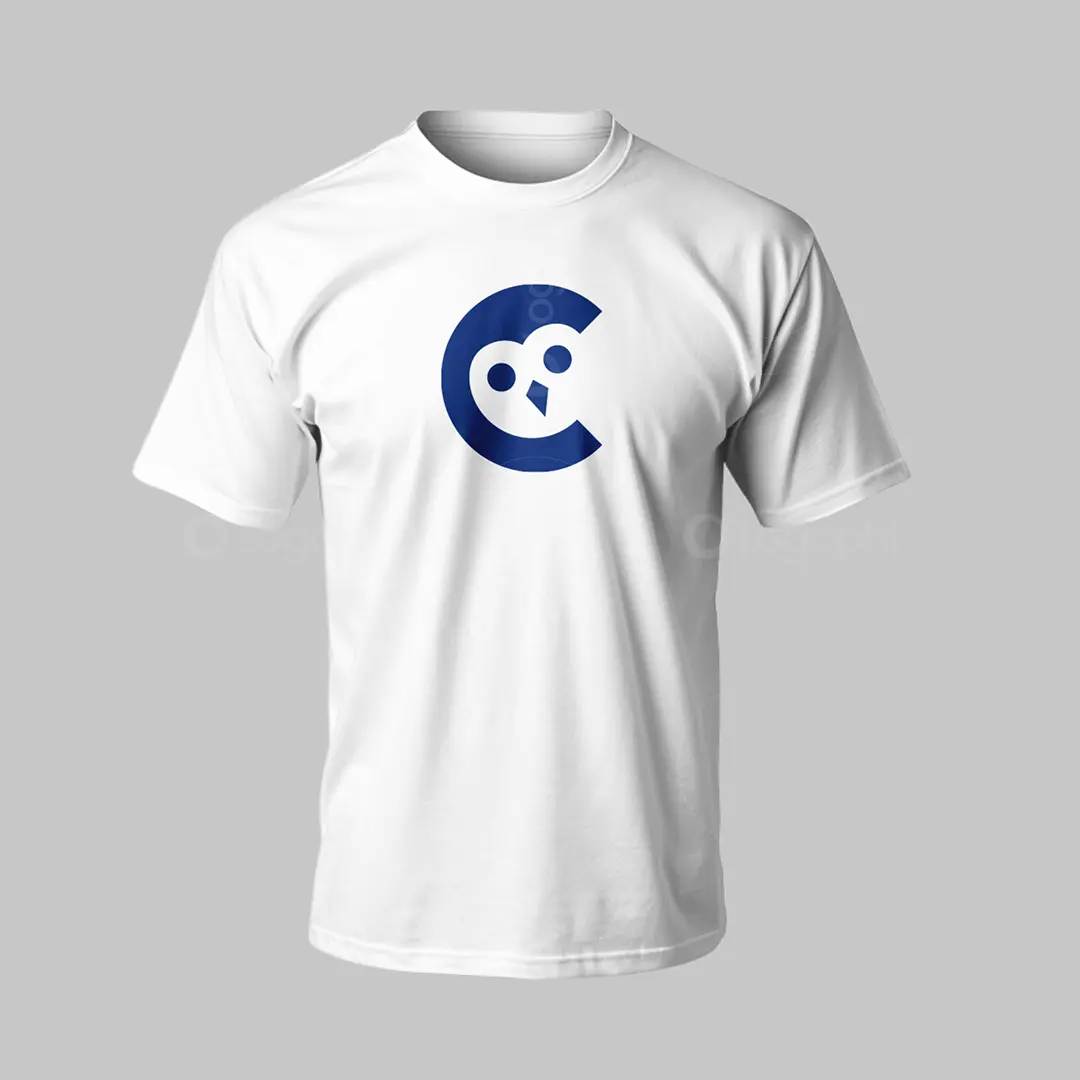 C Letter Owl Logo for sale T-Shirt Mockup