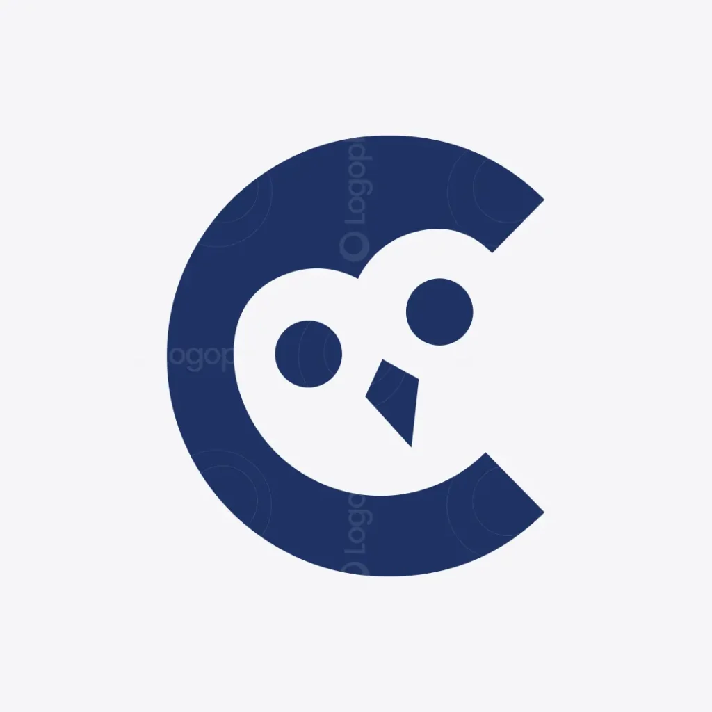 C Letter Owl Logo – Modern Monogram for sale