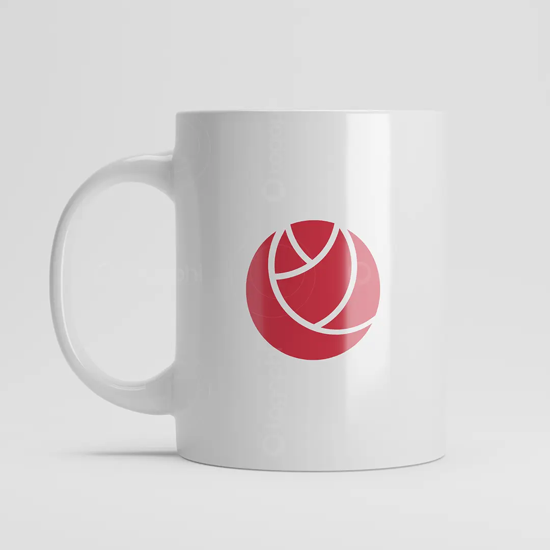 Elegant Abstract Rose Logo for sale Mug Mockup