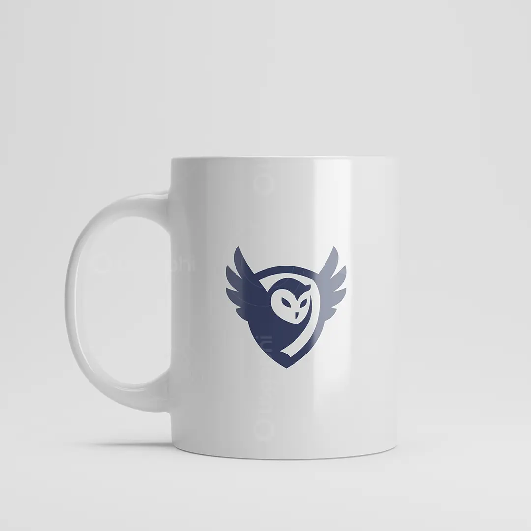 Flying Owl Shield Logo for sale Mug Mockup