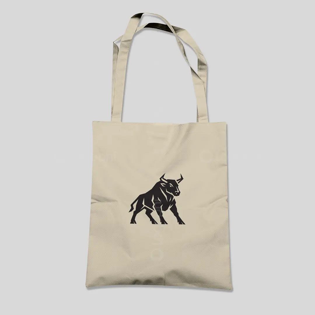 Geometric Bull Power Logo for sale Bag Mockup