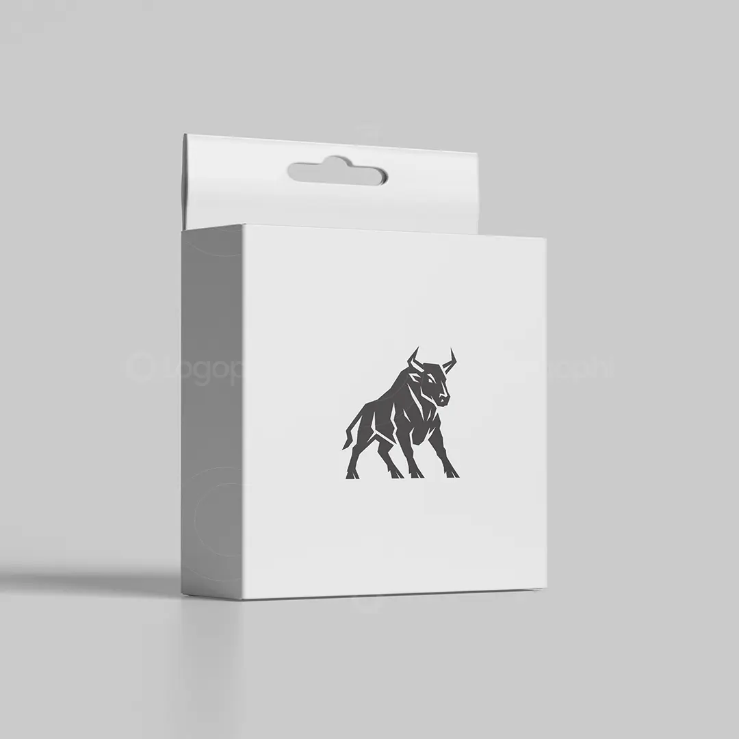 Geometric Bull Power Logo for sale Box Mockup