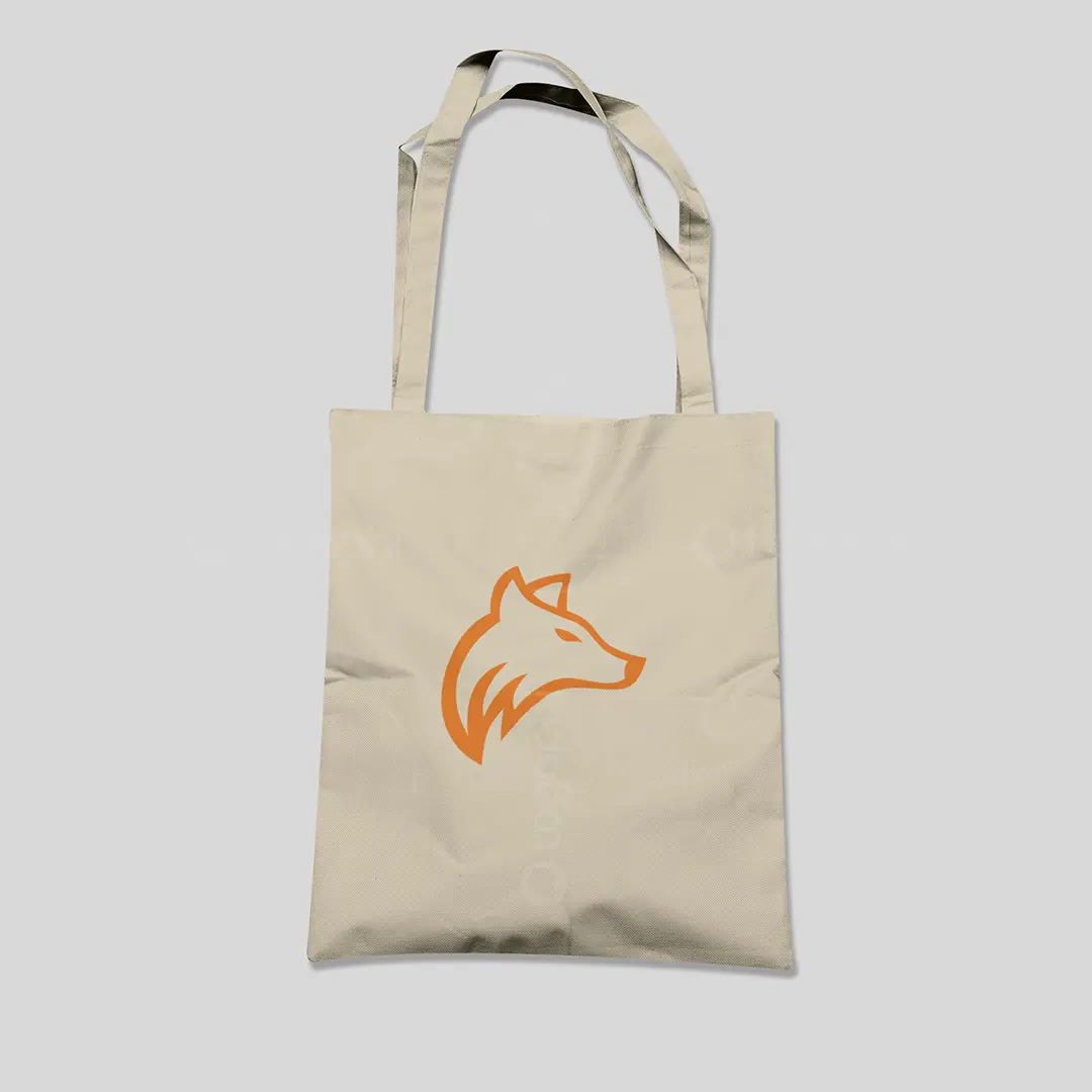 Geometric Fox Head Logo for sale bag mockup