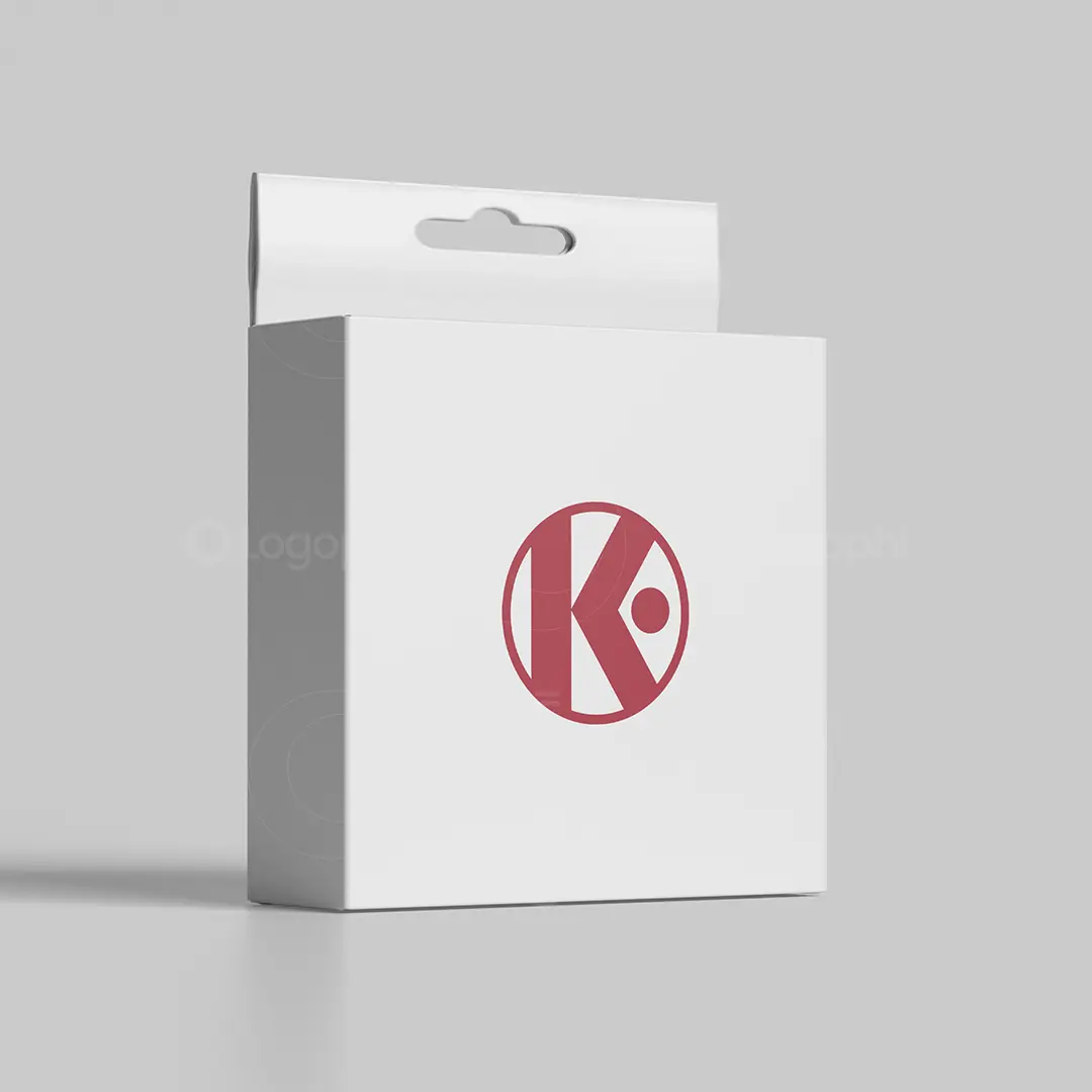 Geometric Letter K in Circle Logo for sale Box Mockup