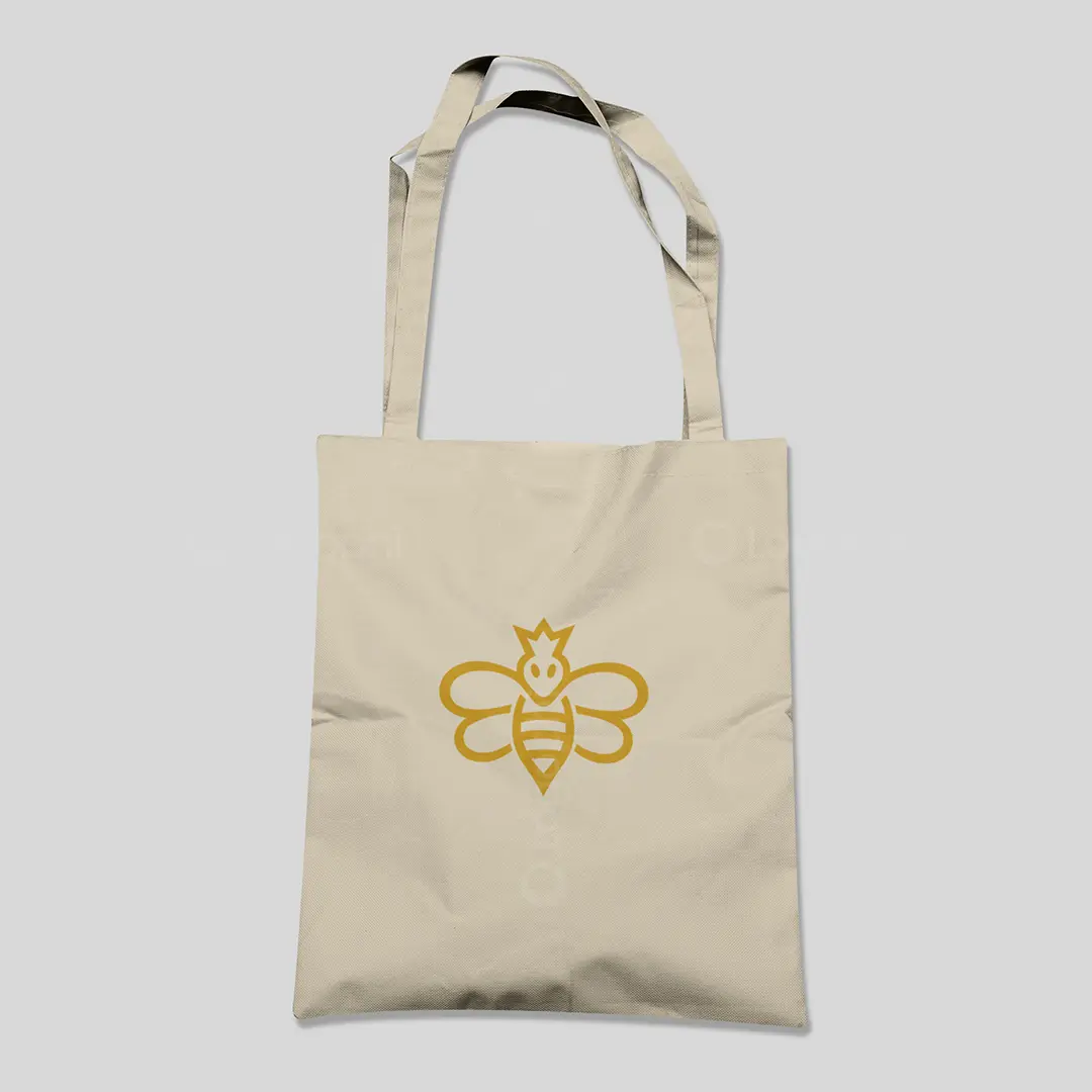 Golden Crown Bee Logo for sale Bag Mockup