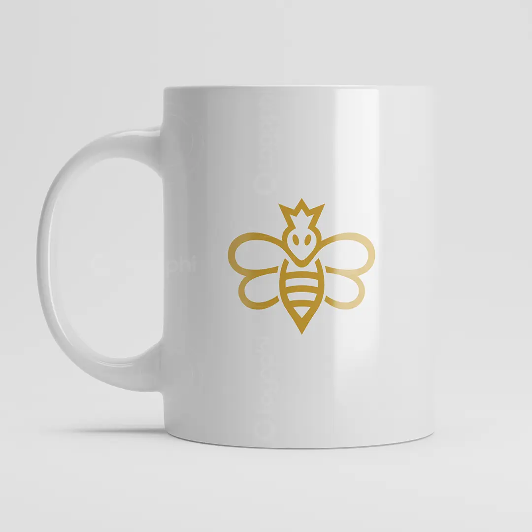 Golden Crown Bee Logo for sale Mug Mockup