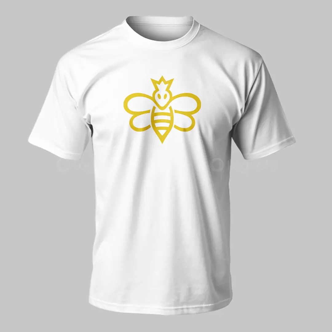 Golden Crown Bee Logo for sale T-Shirt Mockup