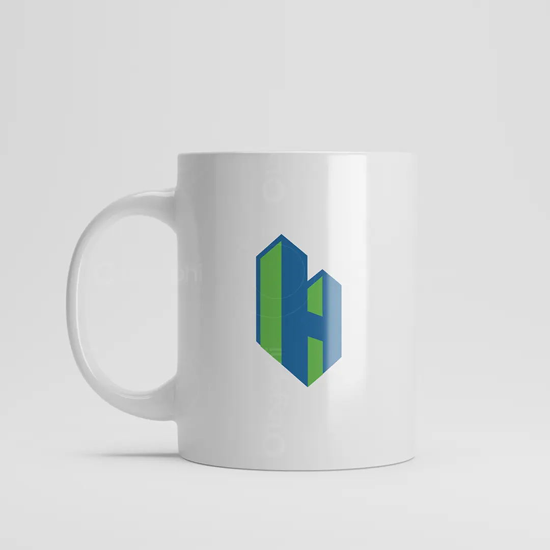 H Monogram Building Logo For sale Mug Mockup