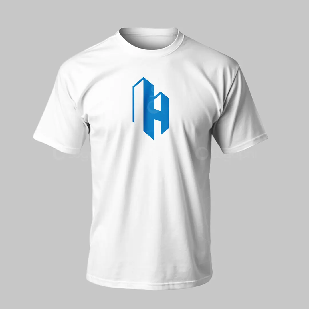 H Monogram Building Logo For sale T-Shirt Mockup