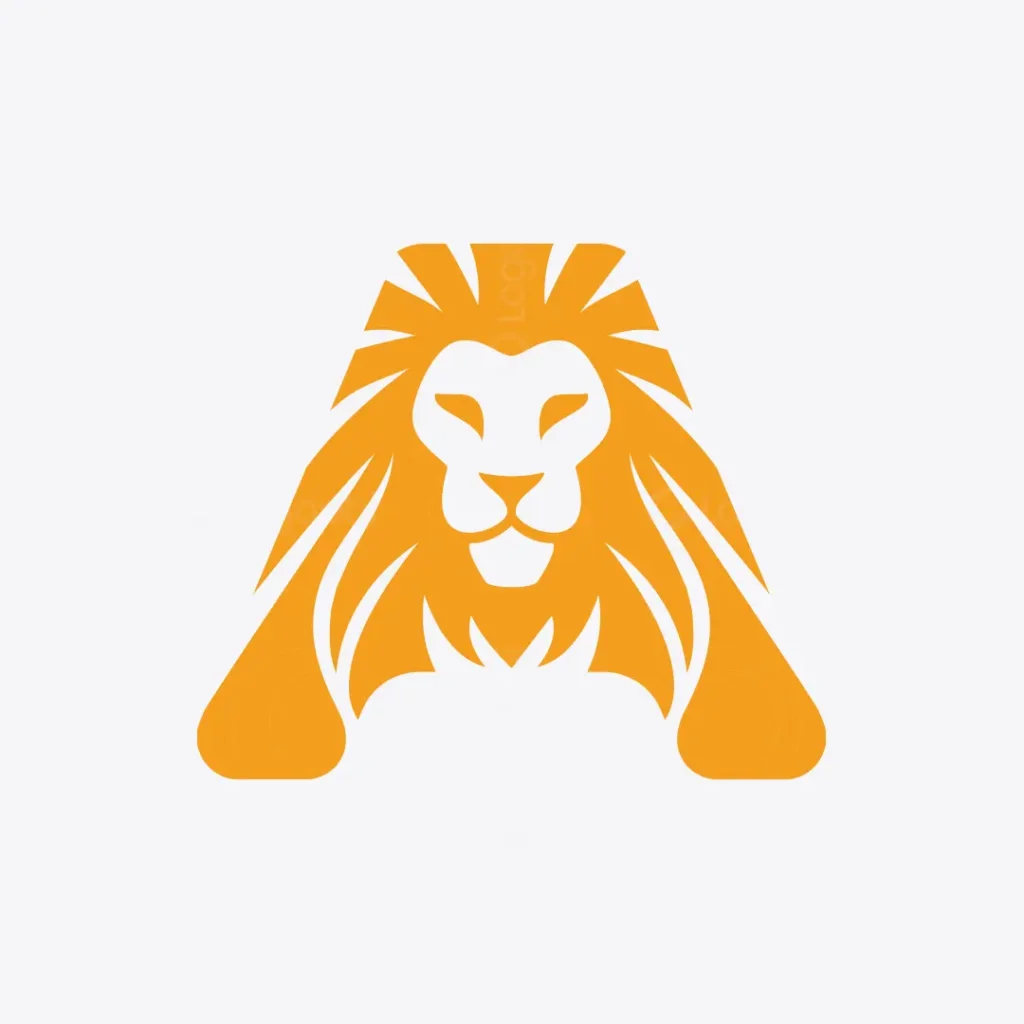 Letter A Lion Head Monogram Logo for sale