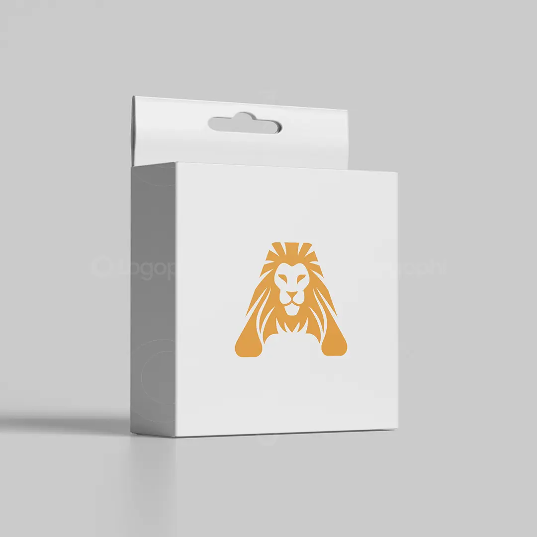 Letter A Lion Head Monogram Logo for sale Box Mockup