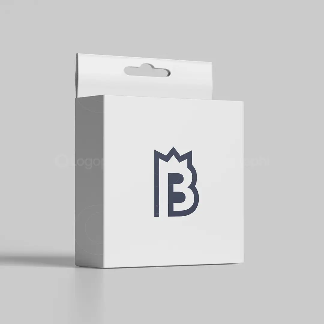 Letter B Crown Logo for sale Box Mockup