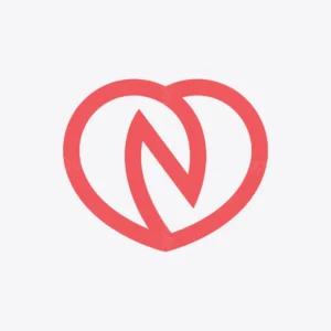 Letter N Heart Logo with Map pins for sale