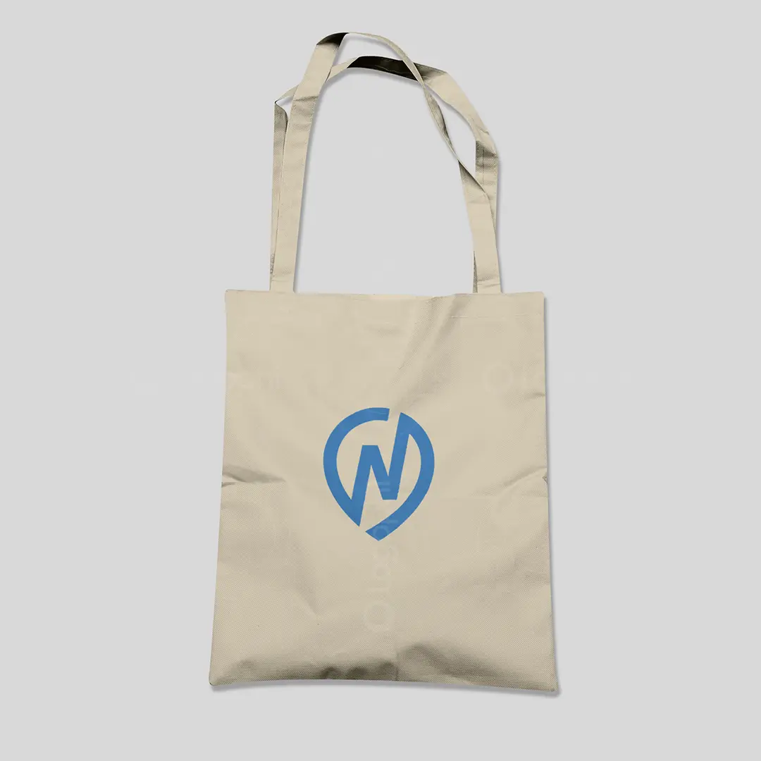 Letter N in Pin One-Line Logo for sale Bag Mockup