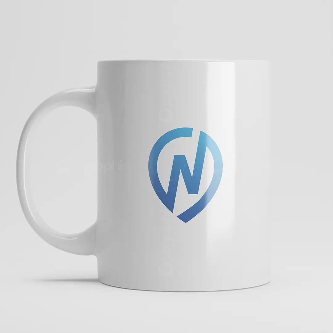 Letter N in Pin One-Line Logo for sale Mug Mockup