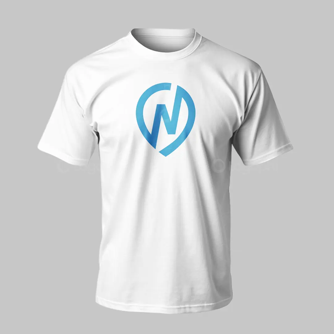 Letter N in Pin One-Line Logo for sale T-Shirt Mockup