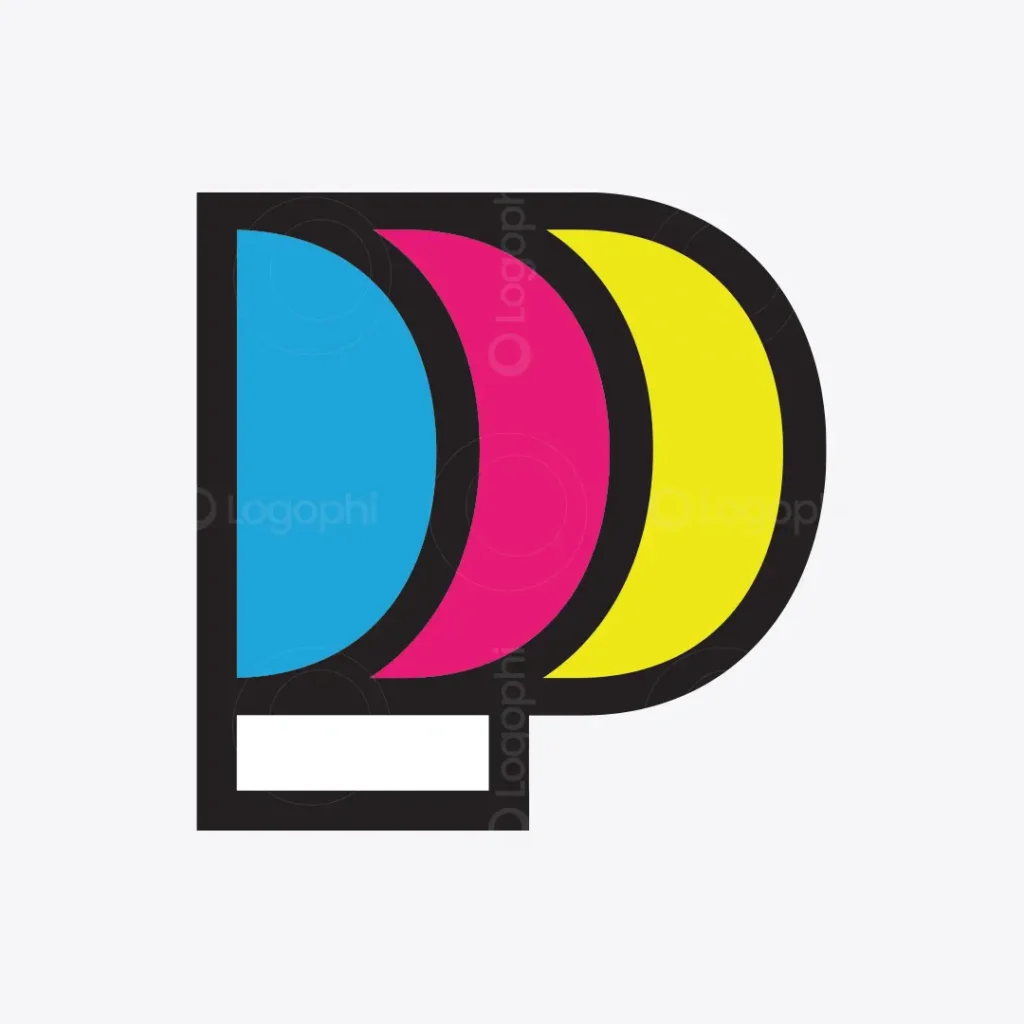 Letter P CMYK Print Logo for sale