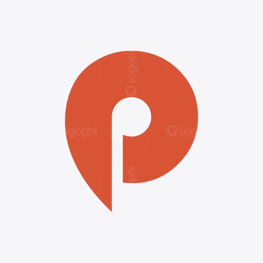 Letter P Map Pin Logo for sale