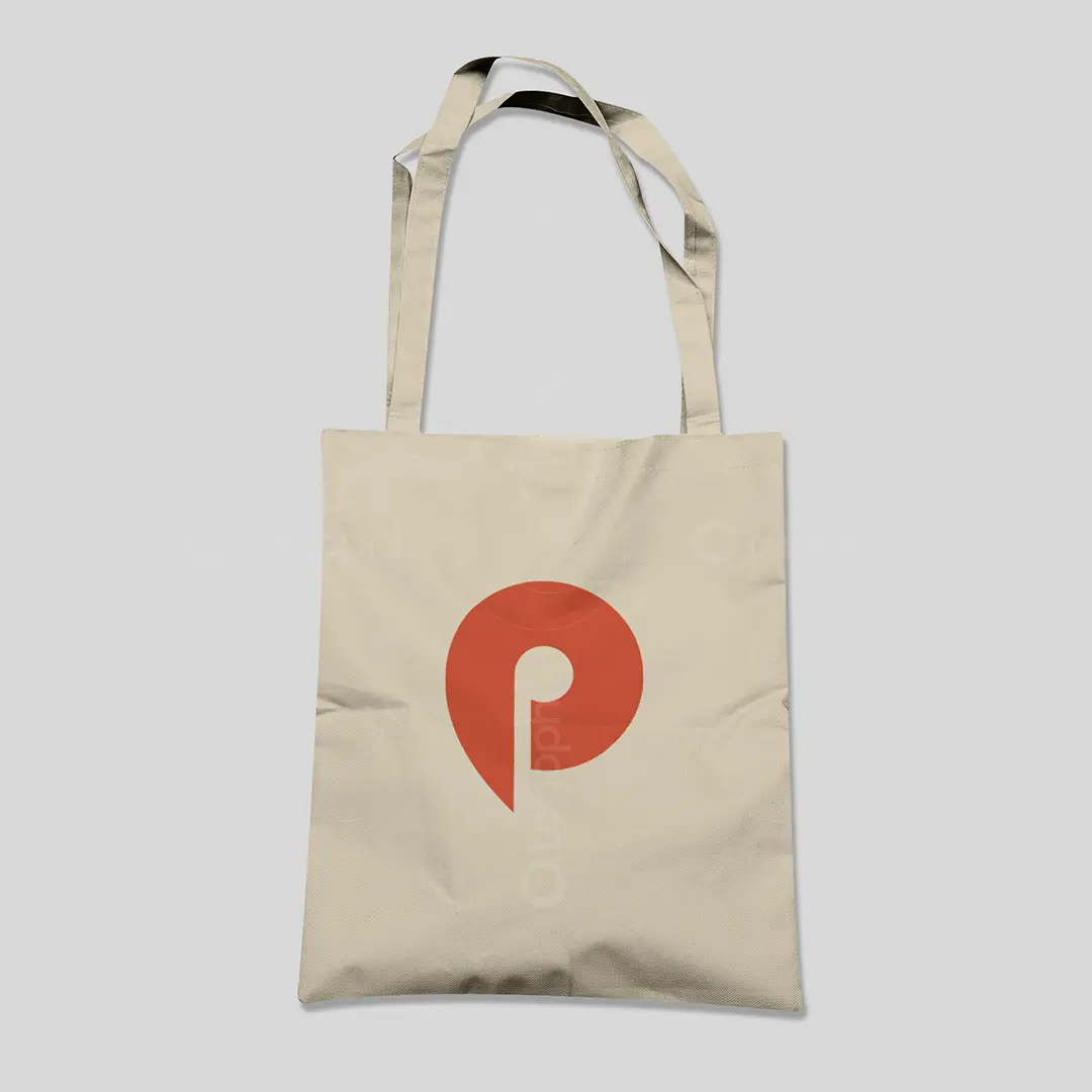 Letter P Map Pin Logo for sale Bag Mockup