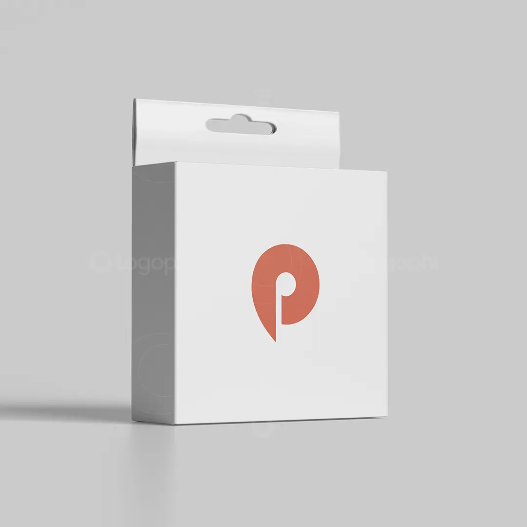 Letter P Map Pin Logo for sale Box Mockup