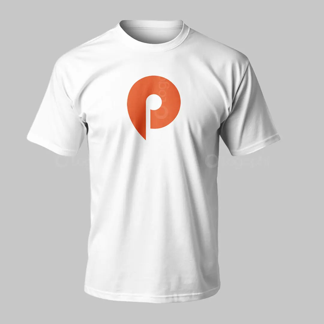 Letter P Map Pin Logo for sale T-Shirt Mockup