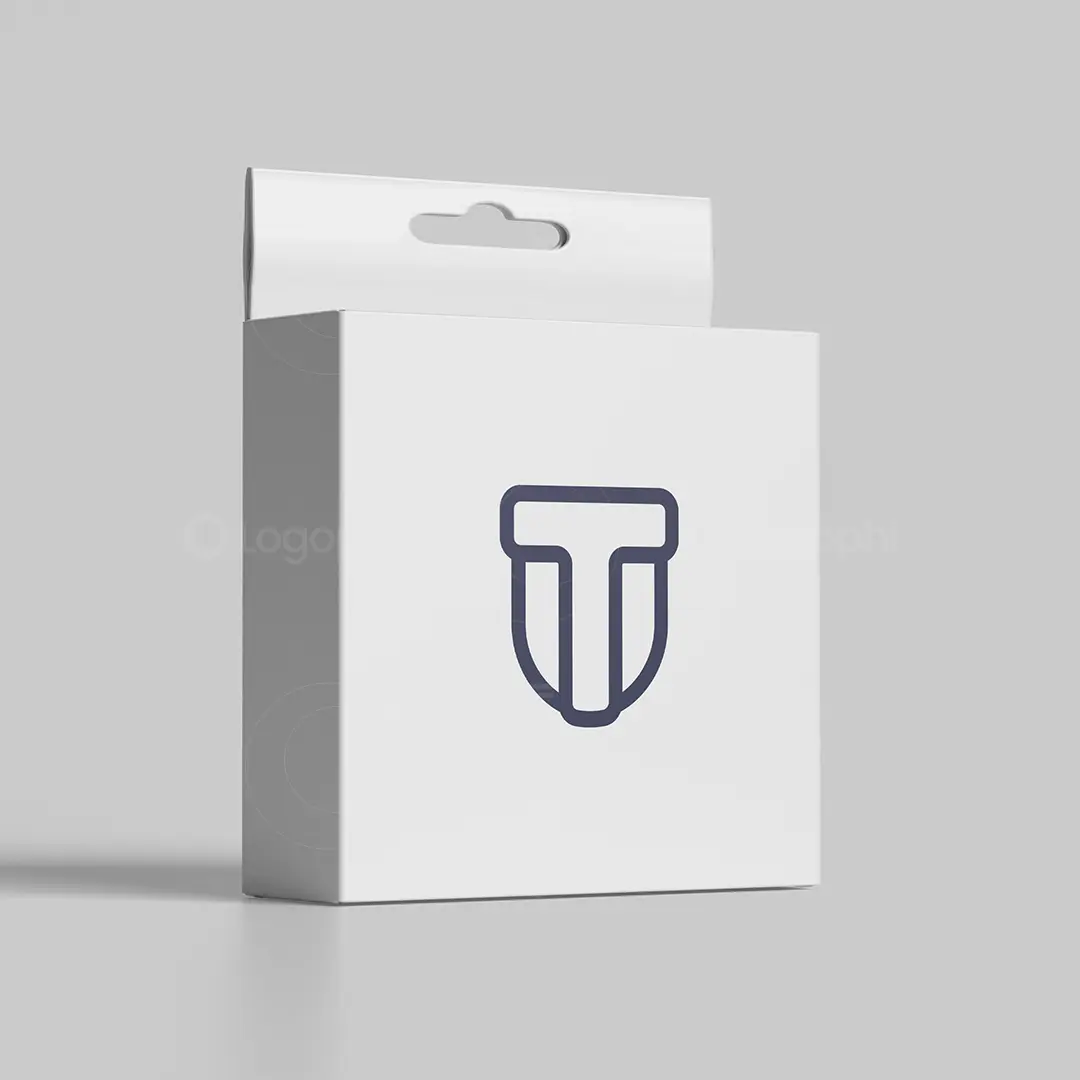 Letter T Shield Logo for sale Box mockup