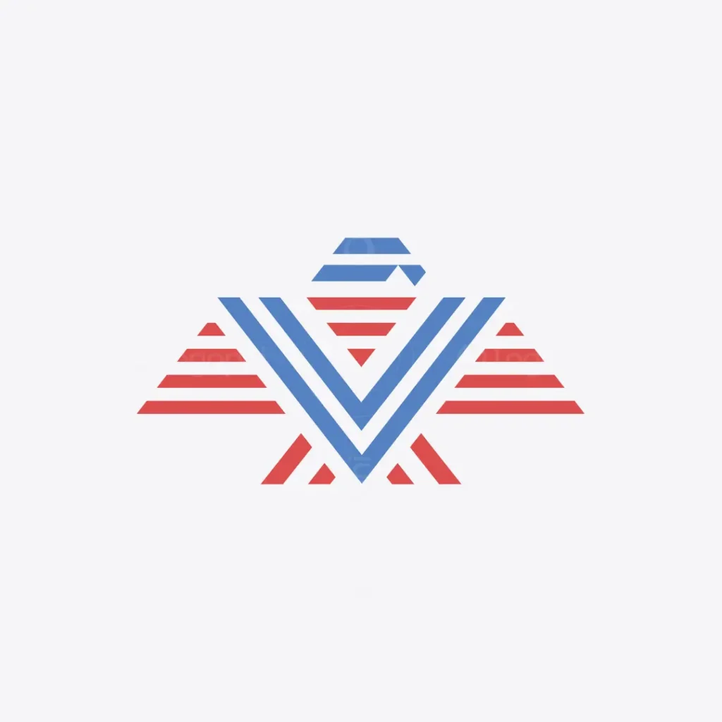 Letter V Eagle Logo with Stripes for sale