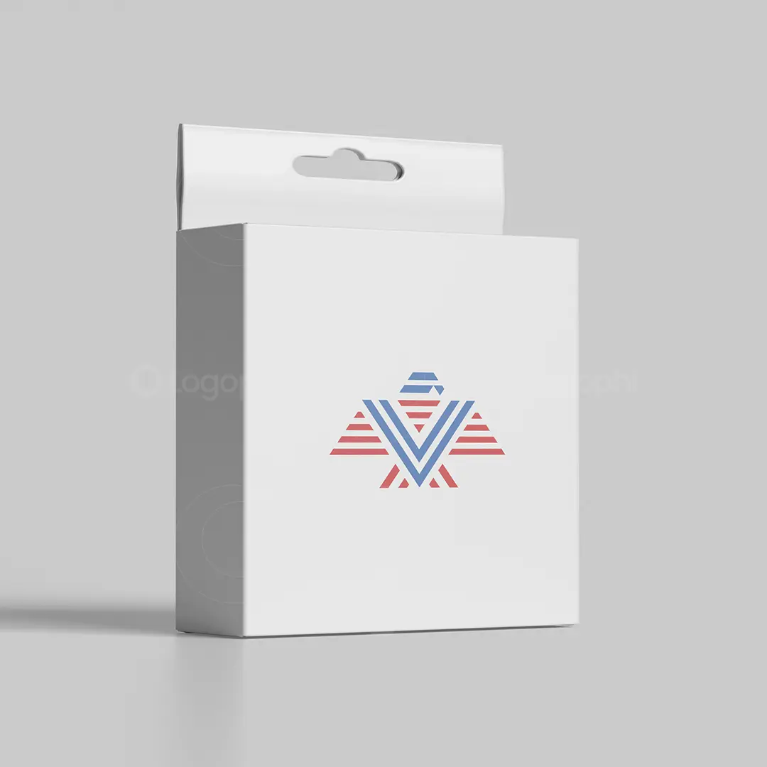 Letter V Eagle Logo with Stripes for sale Box Mockup