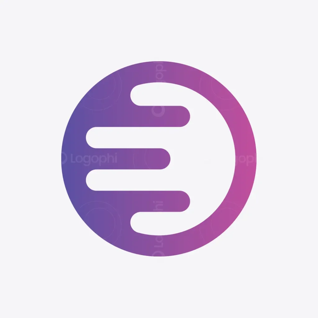 Minimalist E Letter Logo in Circle for sale