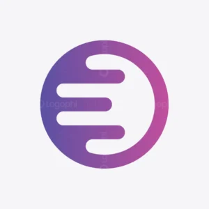 Minimalist E Letter Logo in Circle for sale