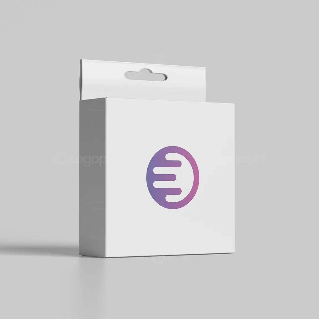 Minimalist E Letter Logo in Circle for sale Box Mockup