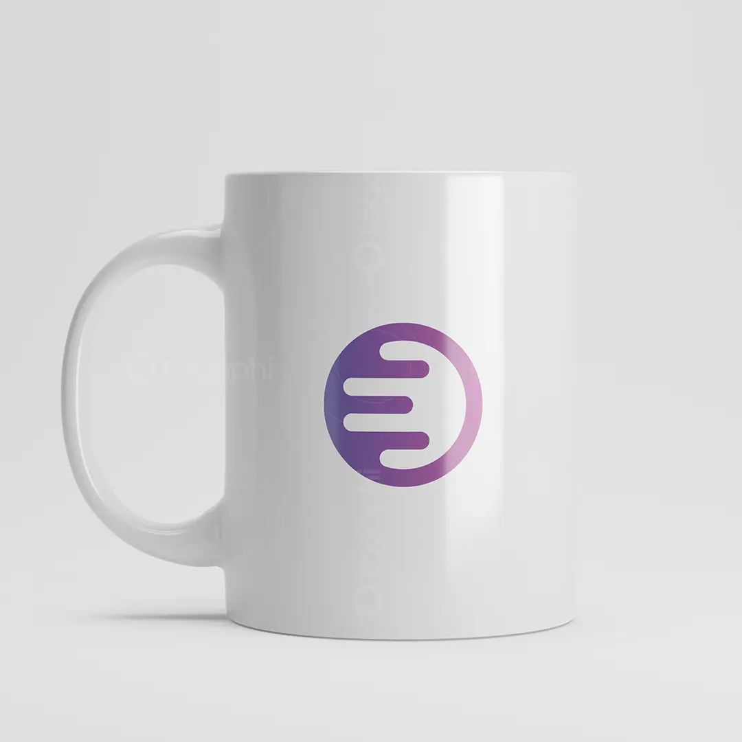 Minimalist E Letter Logo in Circle for sale Mug Mockup