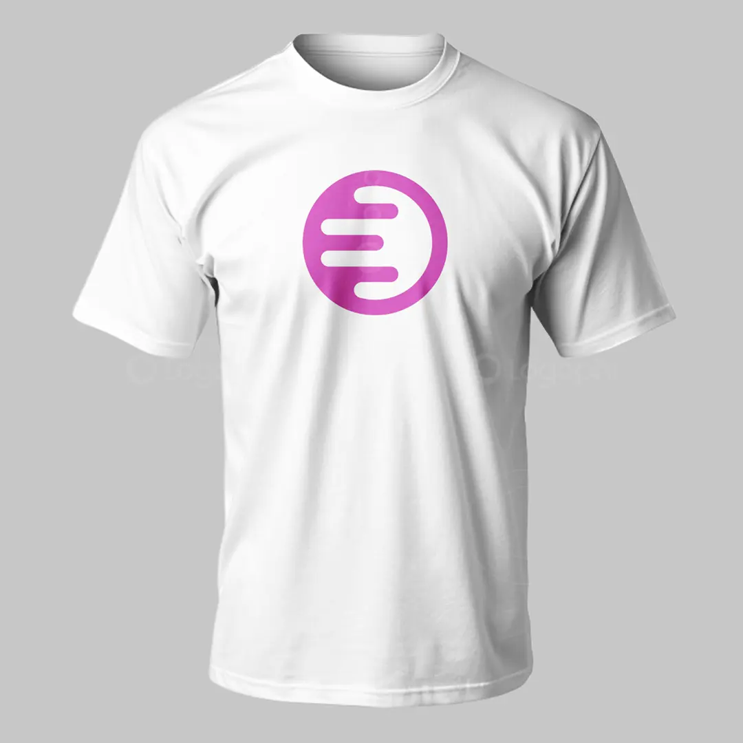 Minimalist E Letter Logo in Circle for sale T-Shirt Mockup