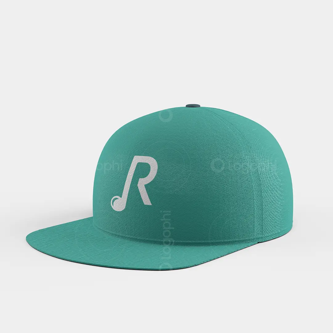 Music Note and Letter R logo for sale Hat Mockup