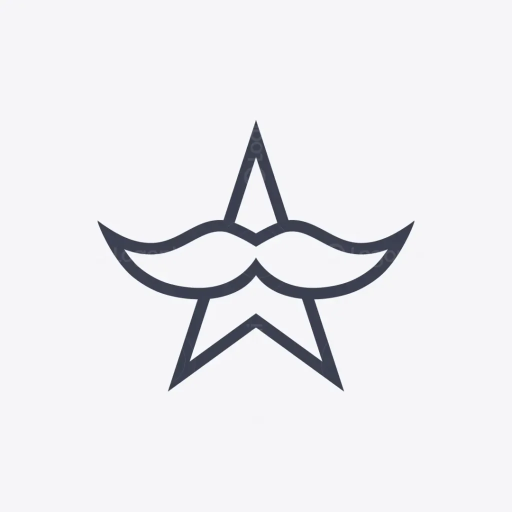 Mustache Star Logo for sale