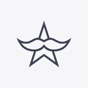 Mustache Star Logo for sale