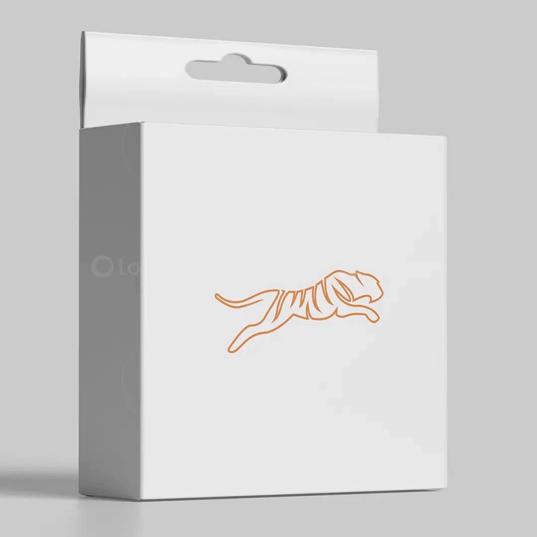 One Line Tiger Logo for sale Box Mockup