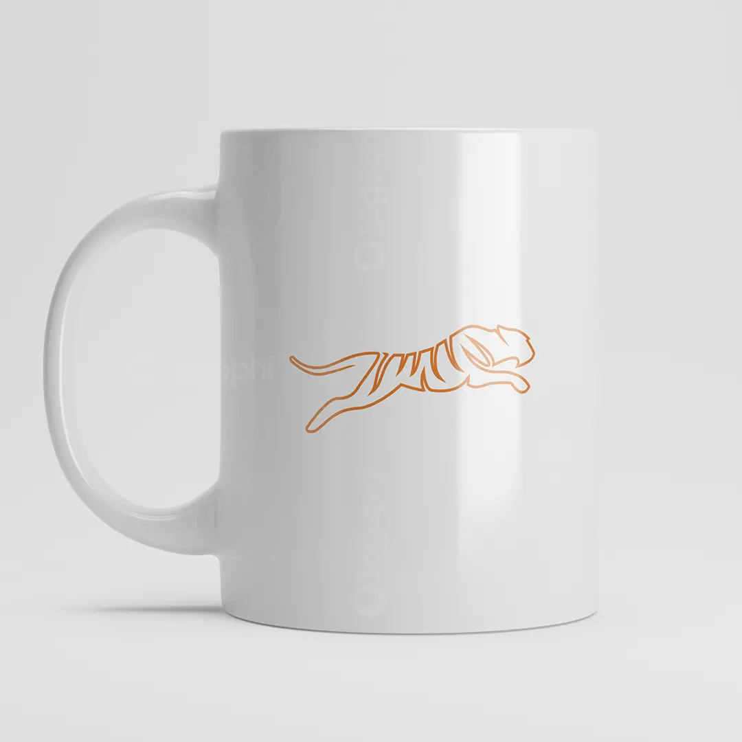 One Line Tiger Logo for sale Mug Mockup