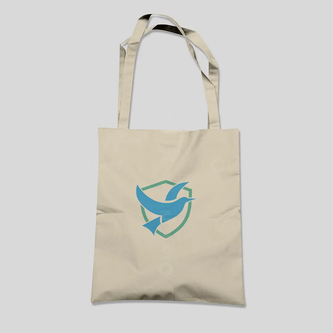 Peace Bird Shield Logo for sale Bag Mockup