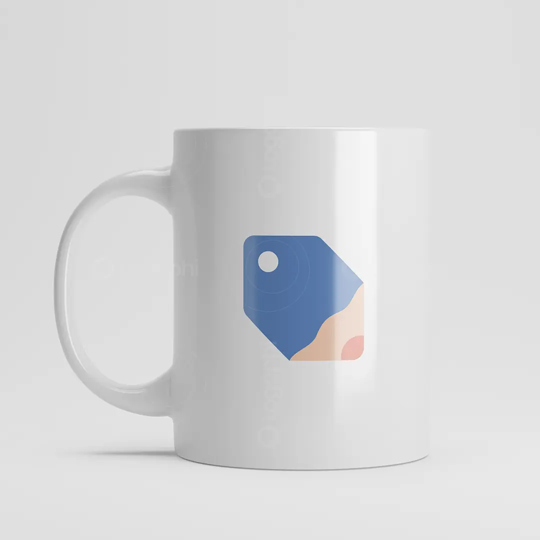 Pencil label logo for sale Mug mockup